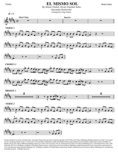 El Mismo Sol Violin Sheet Music