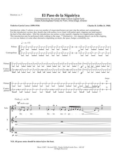 El Paso De La Siguiriya Ssaa Mezzo Soloist And Rhythm Clapping In Flamenco Style Sheet Music