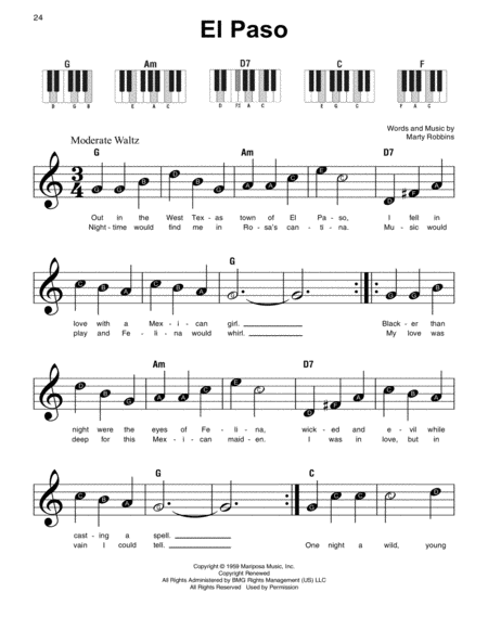 Free Sheet Music El Paso