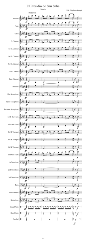 El Presidio De San Saba March Sheet Music