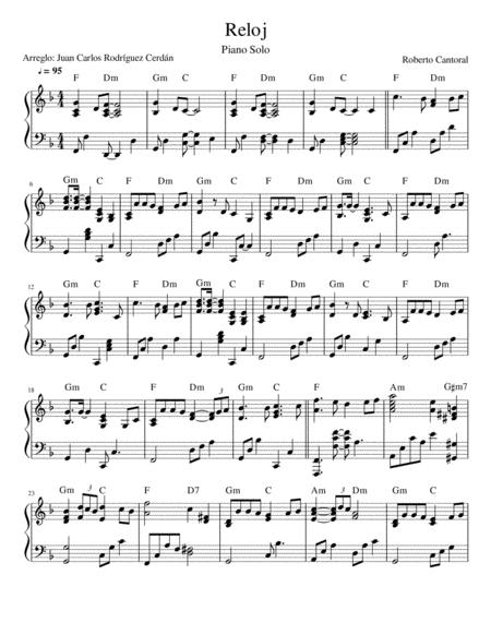 Free Sheet Music El Reloj