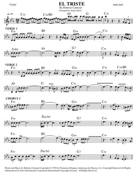 El Triste Violin Sheet Music