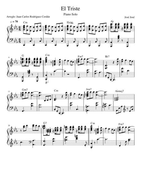 Free Sheet Music El Triste