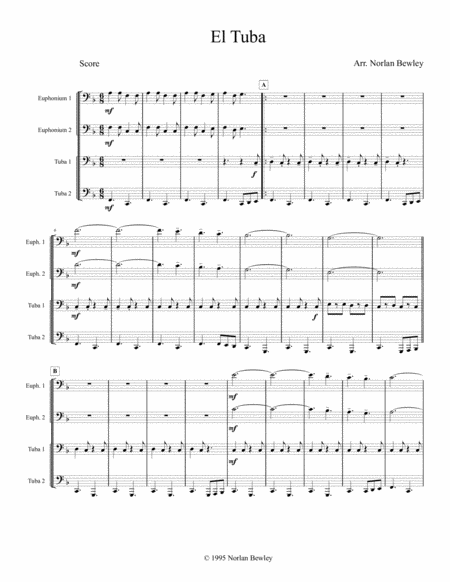 El Tuba Tuba Euphonium Quartet Sheet Music