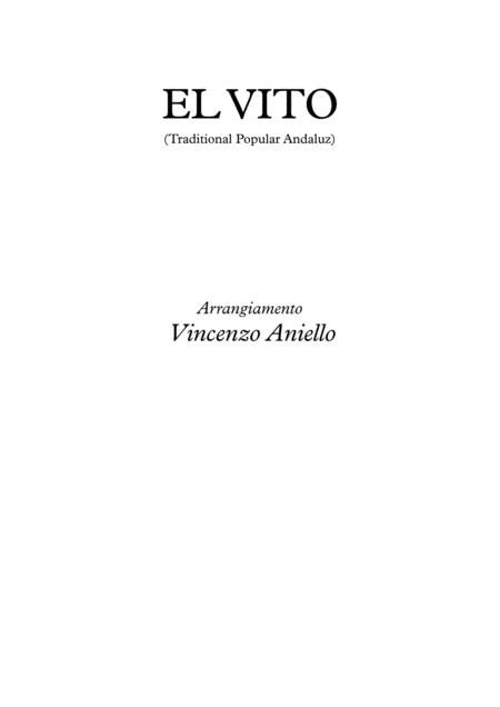 Free Sheet Music El Vito