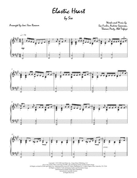 Elastic Heart Sia Piano Solo Sheet Music