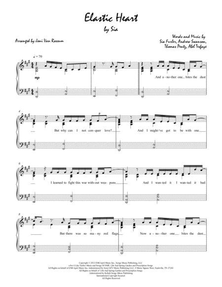 Elastic Heart Sia Piano Vocal Sheet Music