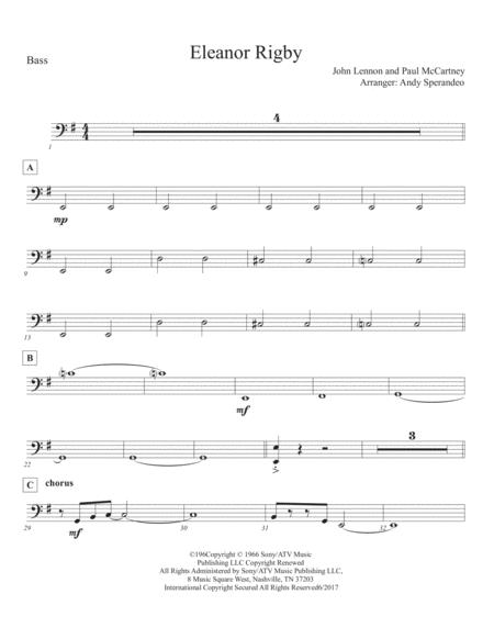 Eleanor Rigby Bass Part Sheet Music