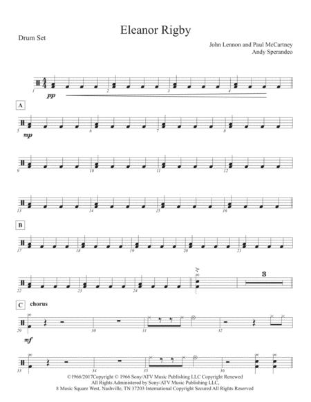 Eleanor Rigby Drum Set Part Sheet Music