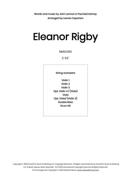 Eleanor Rigby Flexible String Ensemble Sheet Music