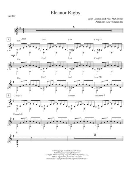 Eleanor Rigby Guitar Sheet Music