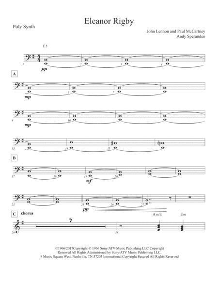 Free Sheet Music Eleanor Rigby Poly Synth Part