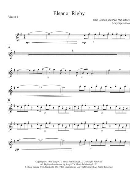 Eleanor Rigby Violin 1 Part Sheet Music