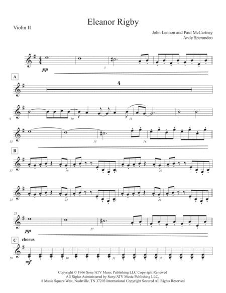 Free Sheet Music Eleanor Rigby Violin Ii Part