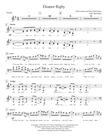 Eleanor Rigby Vocals Sheet Music