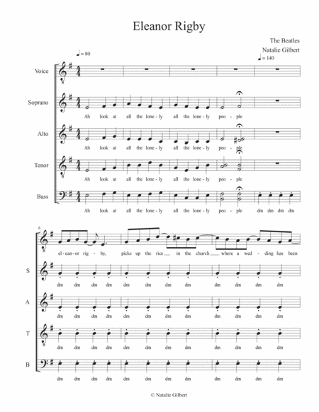 Eleanor Rigby Sheet Music