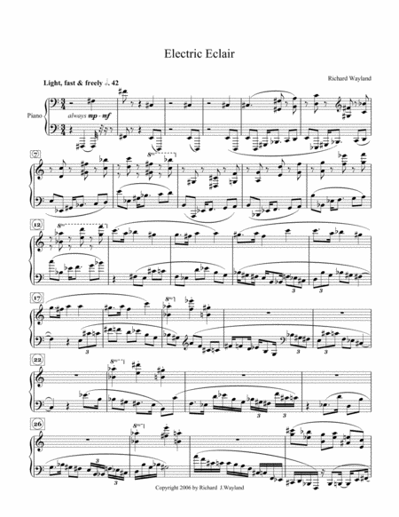 Free Sheet Music Electric Eclair