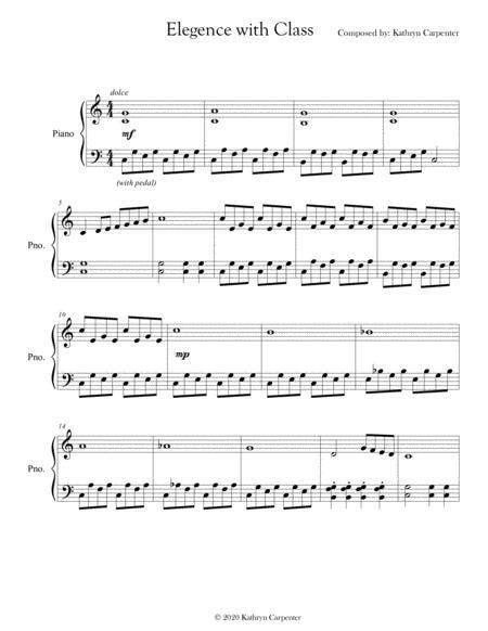 Free Sheet Music Elegance With Class Intermediate Piano