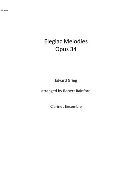 Elegiac Melodies Op 34 Sheet Music