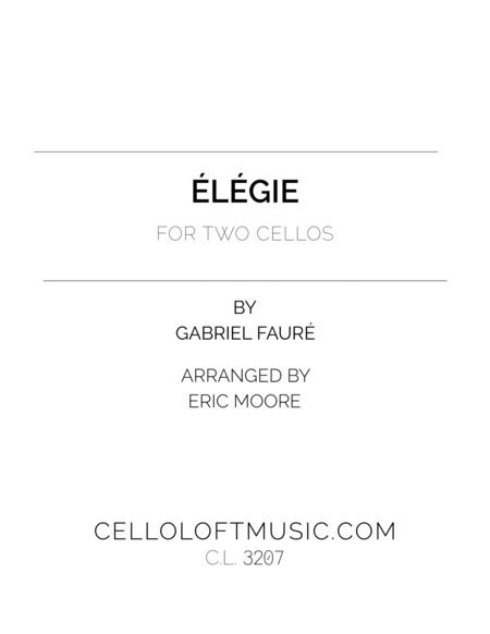 Elegie For Two Cellos Sheet Music