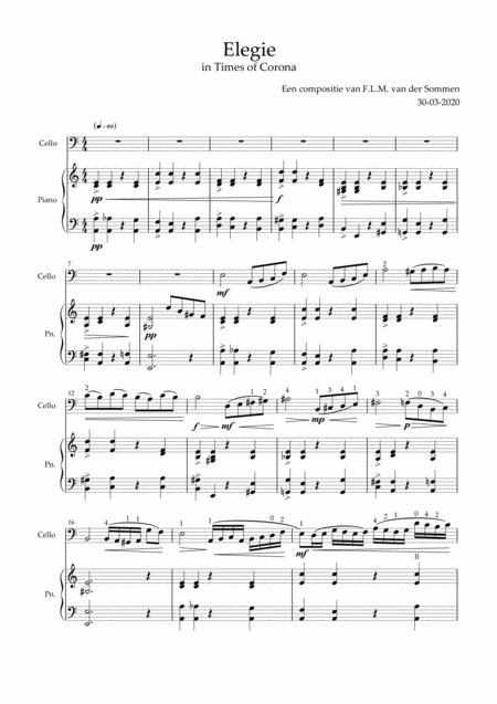 Free Sheet Music Elegie In Times Of Corona