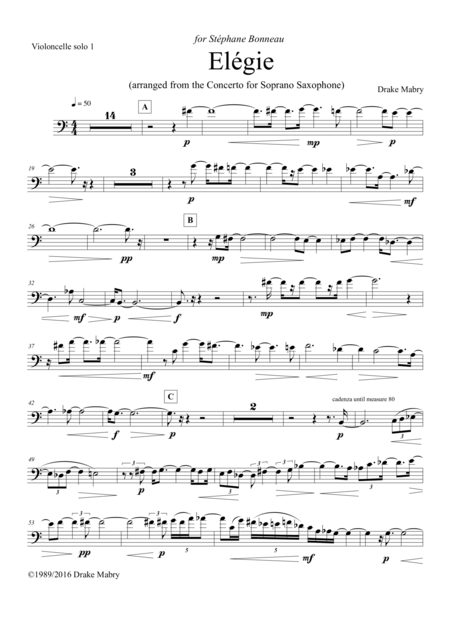 Elegie Parts Sheet Music