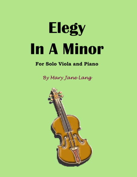 Free Sheet Music Elegy In A Minor