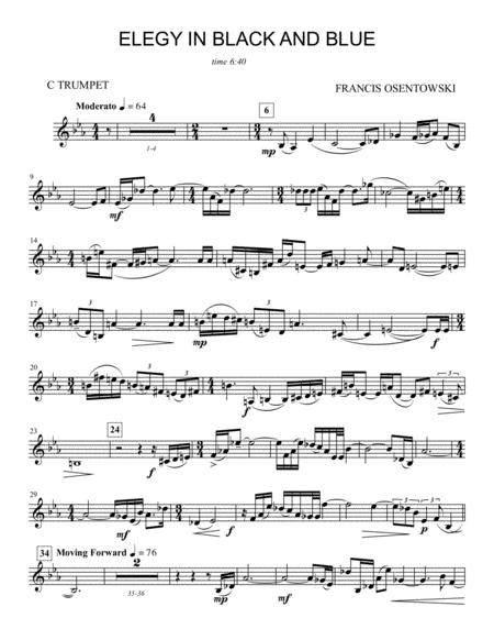 Free Sheet Music Elegy In Black And Blue Bb Trumpet And C Trumpet Parts Included