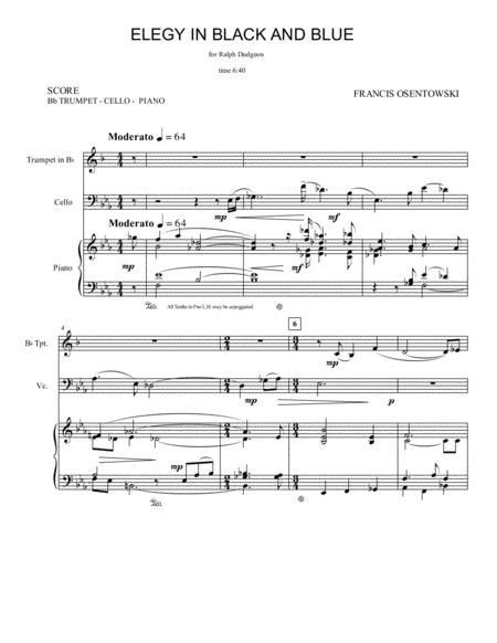 Free Sheet Music Elegy In Black And Blue Score