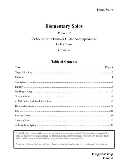 Elementary Solos Volume 2 For Winds And Melodic Percussion Sheet Music