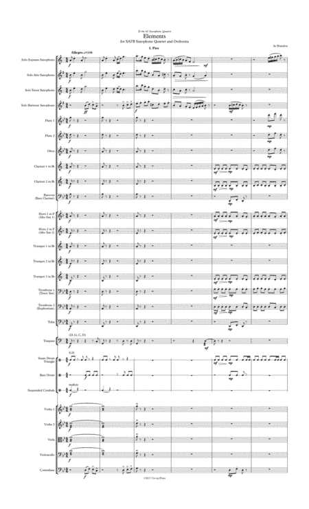 Elements For Saxophone Quartet And Orchestra Sheet Music