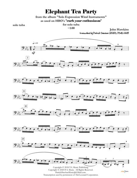 Free Sheet Music Elephant Tea Party From Curb Your Enthusiasm Solo Tuba