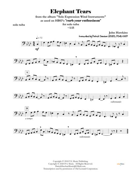 Free Sheet Music Elephant Tears From Curb Your Enthusiasm Solo Part