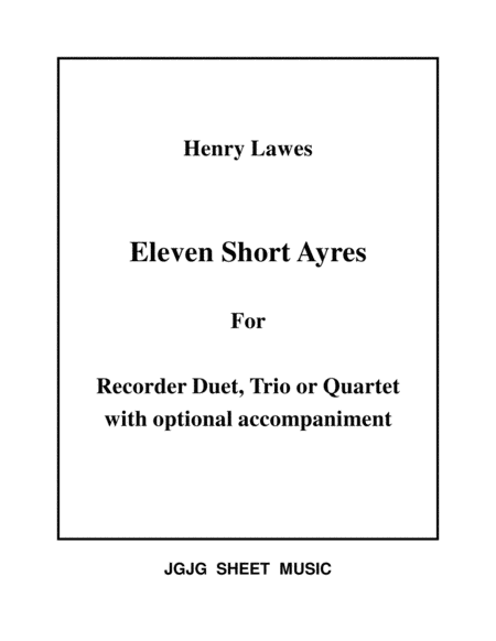 Free Sheet Music Eleven Ayres For 2 3 Or 4 Recorders