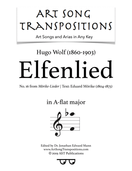 Free Sheet Music Elfenlied A Flat Major
