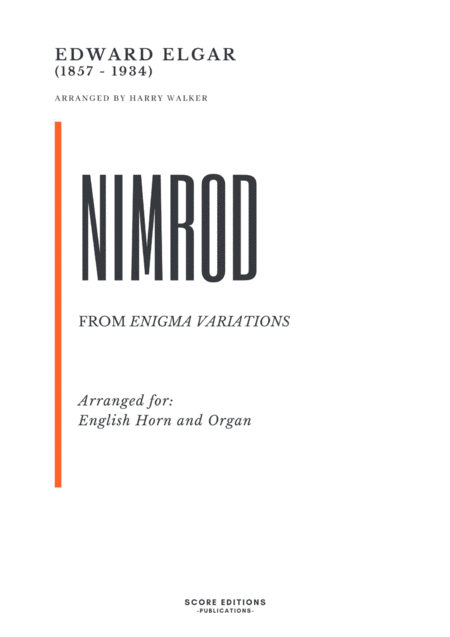 Elgar Nimrod For English Horn And Organ Sheet Music