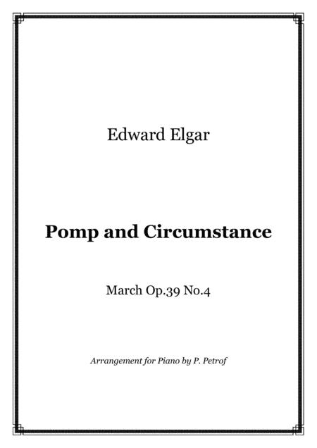 Elgar Pomp And Circumstance March Op 39 No 4 Piano Solo Sheet Music