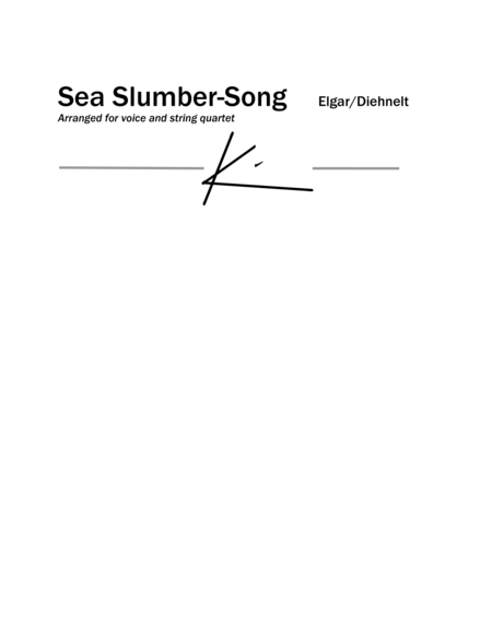 Elgar Sea Slumber Song From Sea Pictures Sheet Music