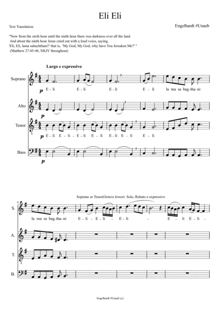 Eli Eli Sheet Music