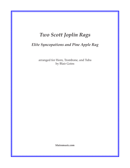 Elite Syncopations And Pine Apple Rag Sheet Music