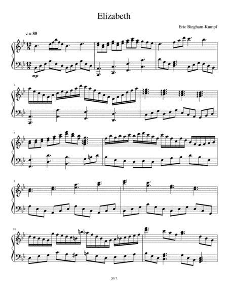 Elizabeth Sheet Music