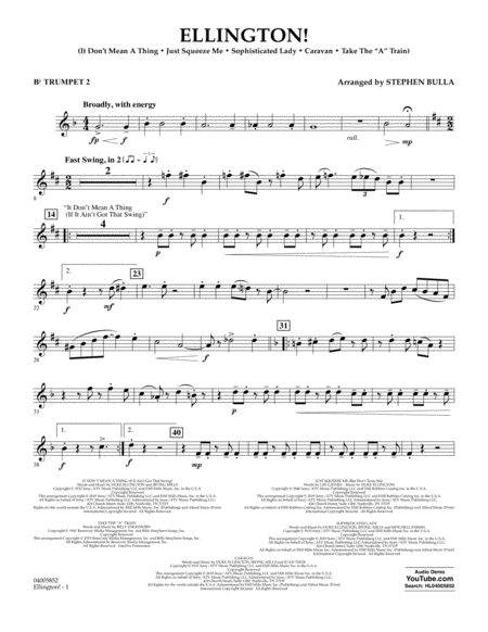 Free Sheet Music Ellington Arr Stephen Bulla Bb Trumpet 2