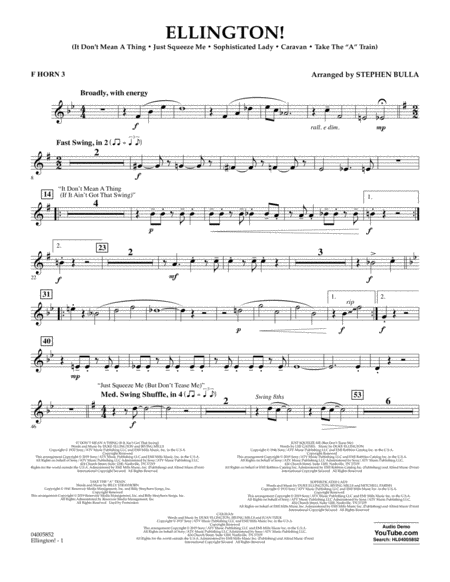 Free Sheet Music Ellington Arr Stephen Bulla F Horn 3