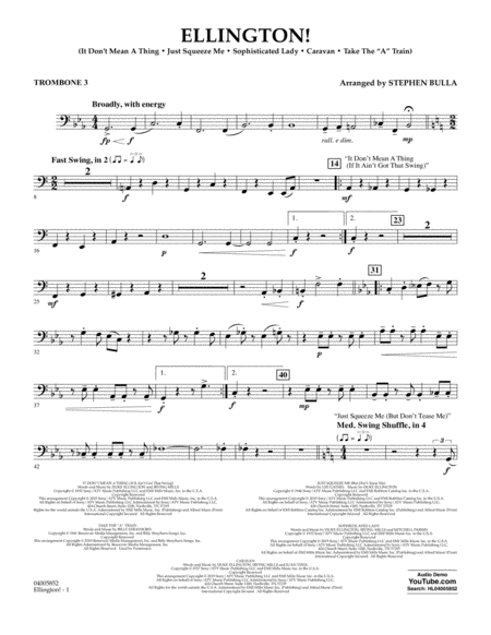 Free Sheet Music Ellington Arr Stephen Bulla Trombone 3