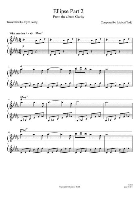 Free Sheet Music Ellipse Part 2