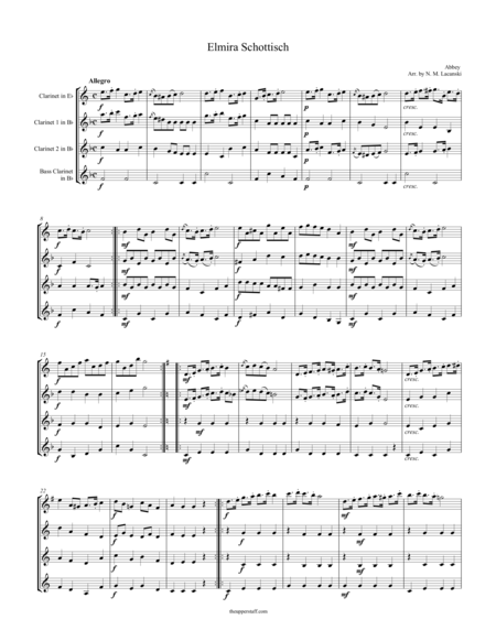 Free Sheet Music Elmira Schottisch