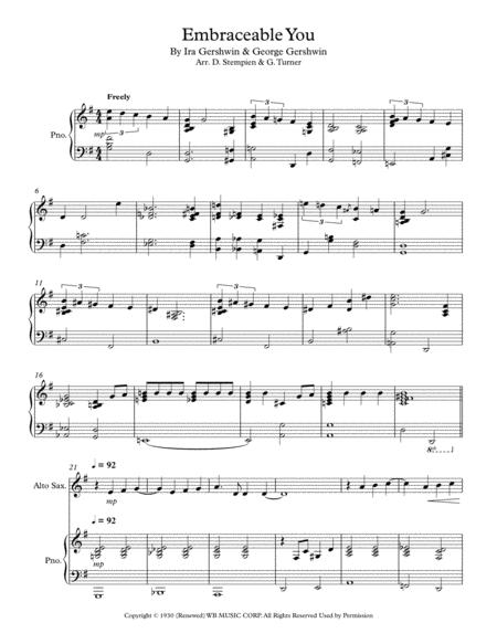 Embraceable You For Alto Sax Piano Duet George Gershwin Sheet Music