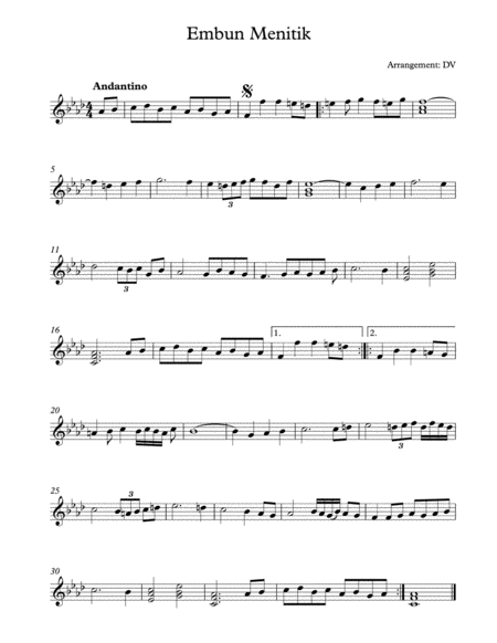 Embun Menitik Sheet Music