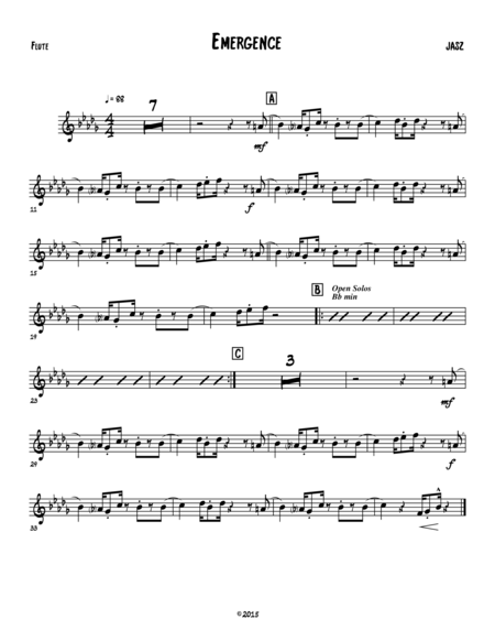 Free Sheet Music Emergence Flute