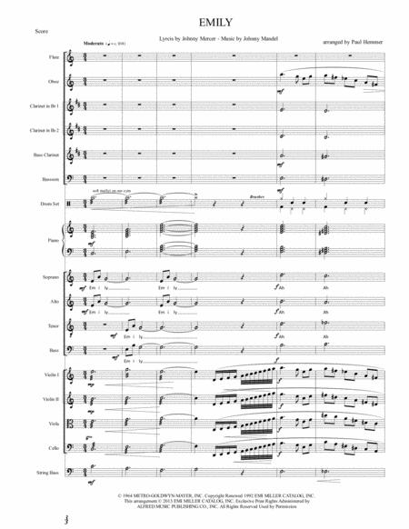 Free Sheet Music Emily Satb With Orchestra